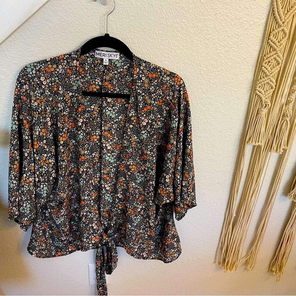 Meriskye tie cropped cardigan